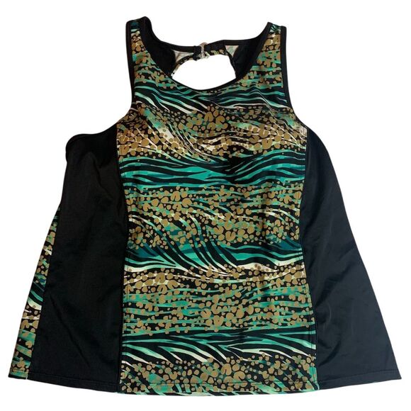 Tropical Escape Other - Tropical Escape Women's Tankini Top Size 18 Zebra Stripe Polka Dot